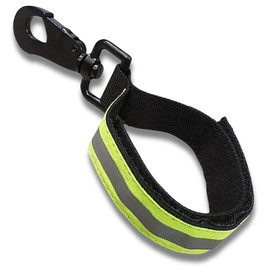 Firefighter Gloves Strap | Heavy Duty Buckle, Adjustable Strap, Reflective Strips (1, Green)