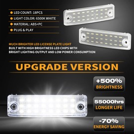 Gempro LED License Plate Light Assembly Rear Bumper Tag Lamps for 1996-2023 4Runner 2008-2022 Sequoia 6000K White, 2PCS