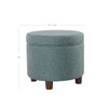 HomePop Round Tweed Storage Ottoman, Teal Tweed