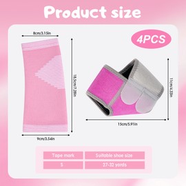 Leikedun 2 Pairs Kids Ankle Support Knitted Kids Ankle Brace Elastic Child Compression Socks Breathable Foot Support Sleeves Sprained Ankle Support for Running Football Climbing Travelling (Pink)