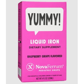 NovaFerrum Pediatric Drops Liquid Iron Raspberry Grape Flavored 15 mg 6 Ounce