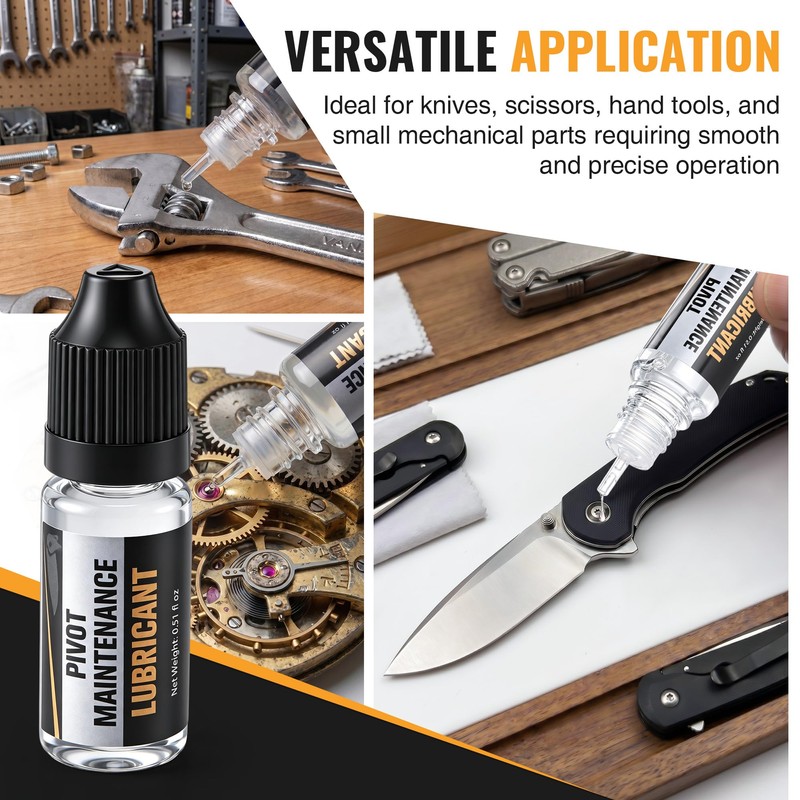 Knife Oil, 15ml Precision Drop Dispenser Bottle for Knife Pivot
