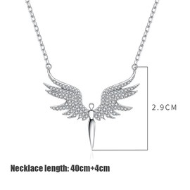 Collar con colgante de plata chapada en 925 con diseño de alas de ángel y circonita cúbica para mujer, colgante de oro de 18 quilates, bonito dije de guardián, delicado y simple y minimalista (dorado)