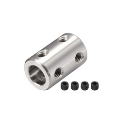 Rigid Coupling Shaft Coupling Connector 3/3.17/4/5/6/6.35/7/8/10/12 mm Hole Selection, Bore Rigid Coupling Kit Screw D14 L22 D16 D20 Stainless Steel 3D Printer Motor Accessories (4 x 6)