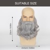 Yan Dream Men Grey Curly Fake Beard with Mustache Wavy
