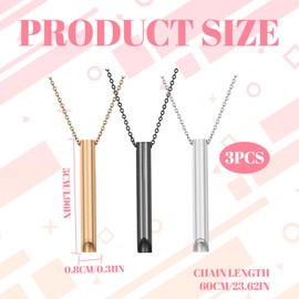 3PCS Mindfulness Breathing Necklace,Anxiety Necklace Breathing Exercises Necklace,Stress Relief Necklaces,Anxiety Relief Necklace Portable Deep Breathing for Men Women Meditation Anxiety Relief