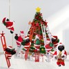 2Pcs Santa Claus Musical Climbing Ladder,Electric African American Climbing Santa