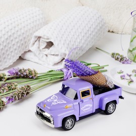 CRAFLOX Lavender Truck Decor-1 Pack Spring and Summer Decor, Vintage Lavender Truck, Gift for her, Purple Decoration