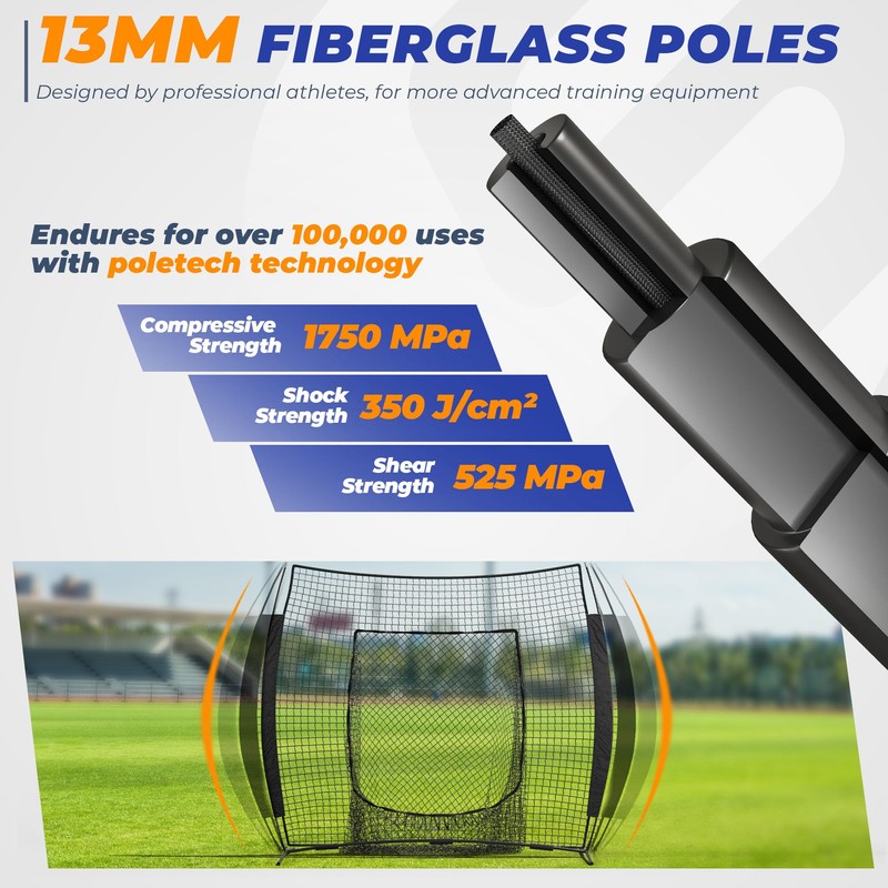 Sturdum 7 x 7 ft Baseball Net with Batting Tee,