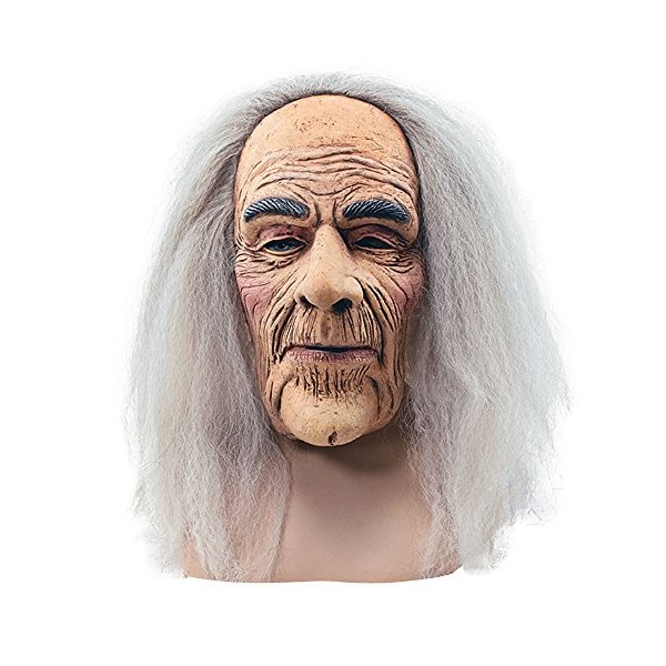 Bristol Novelty BM248 Creepy Old Man Mask and Hair, Mens, Multi Coloured, One Size