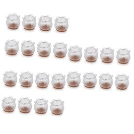 Angoily 24packs Wood Floor Chair Protectors Round Lotus Felt Pads Set Slip Pad for Furniture Legs No Stick Easy to Wrap Silent Gliding