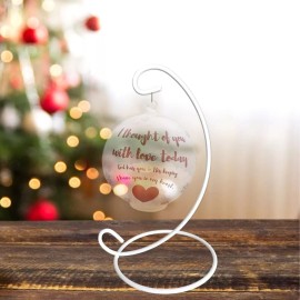 Banberry Designs White Metal Round Base Ornament Stand Display Holder 7 Inches  - #1467-7