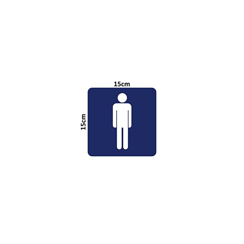 GOOD STUFF Blue Square Bathroom Sign with White Icon, Cute