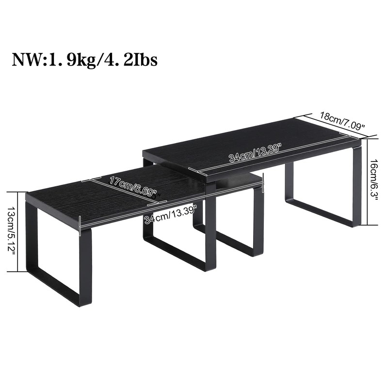 YMYNY Cabinet Shelf Organizer, Countertop Shelves Set of 2, Kitchen