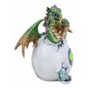 Green Emerald Crystal Hydra 3 Headed Dragon Hatchling In Egg