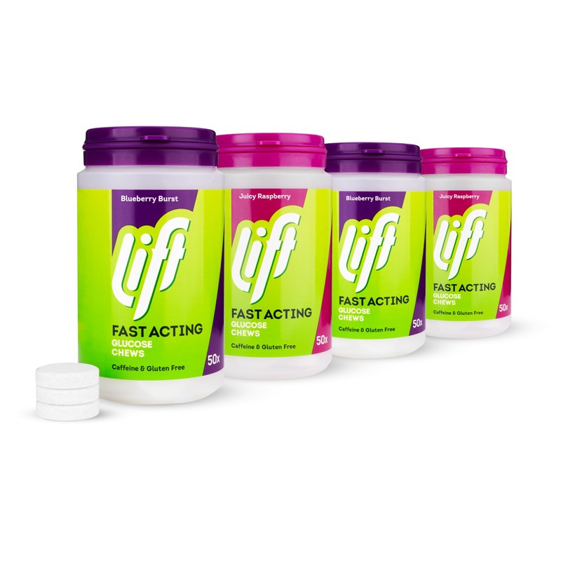 Lift Lift Fast-Acting Glucose Chewable Energy Tablets, Mixed Raspberry and