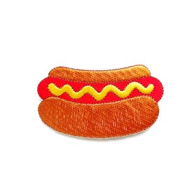 TH Cute hot Dog with Mustard Fast Food Cartoon1 Patches Applique Embroidered Sew on Iron on Patch for Backpacks Jeans Jackets T-Shirt Clothing Costume