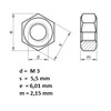 Pack of 100 M3 Hexagon Nuts DIN 934 - A2