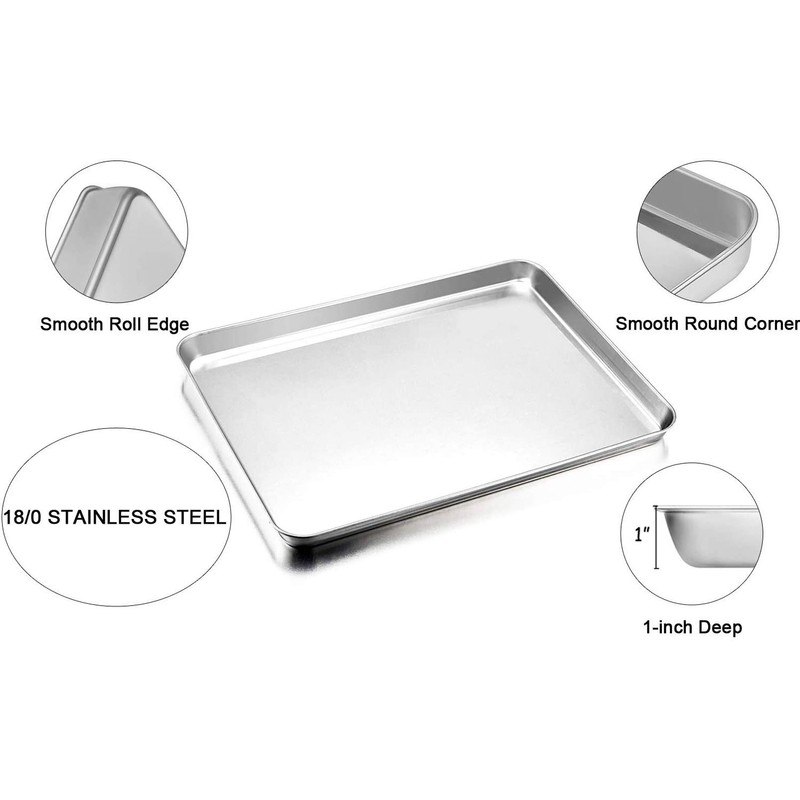 TeamFar Baking Sheet Set of 2, Baking Pans Tray Cookie