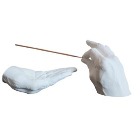 Hand Incense Holder - Incense Burner Ash Catcher, Handcrafted Incense Stick Holder with Ash Catcher, Artisan Incense Burner for Meditation & Yoga (White)