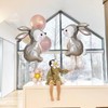 5pcs Bunny Balloons Woodland Rabbit Animals Foil Balloons Easter Balloons