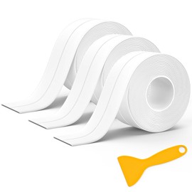 MOKANI 3 Rollen Dichtungsband Selbstklebend, Fugendichtungsband, Dichtungsband Dusche, PVC Dichtungsstreifen Wasserdicht Klebeband, Dichtungsband fr Kche,Badezimmer, Toilette, Wandecke (38 mm x 3,2 m)