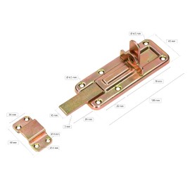 KOTARBAU® Lock Bolt 120 mm with Strike Plate for Doors Galvanised Yellow Galvanised Universal