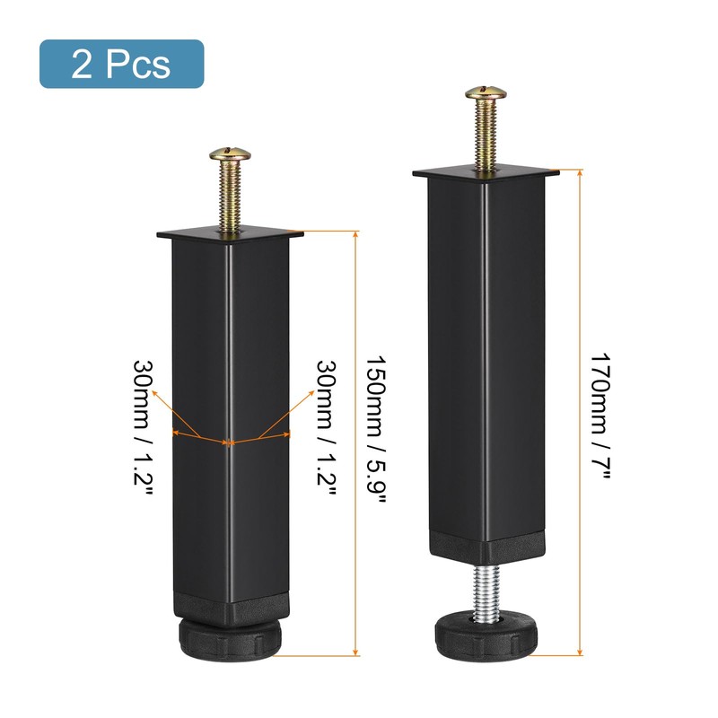 sourcing map 2pcs Adjustable Height Bed Frame Support Legs Replacement
