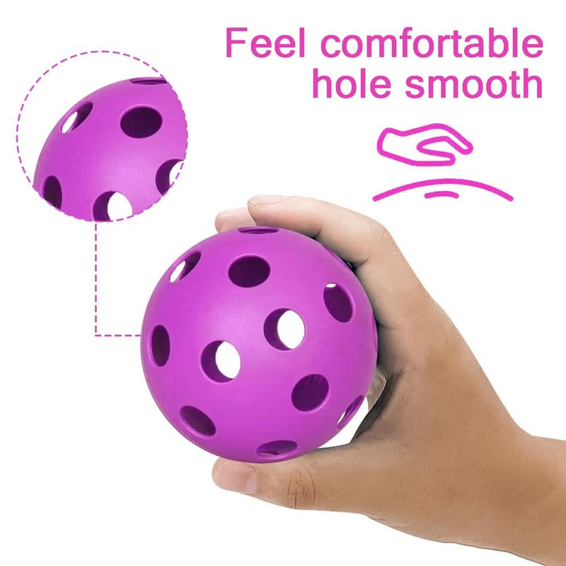 12 Pack Pickleball Balls, 40 Holes Outdoor Pickleballs, High Elasticity