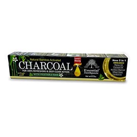 Essential Blessing Natural Bamboo Activated Charcoal Toothpaste (3 pk), Natural Teeth Whitening Toothpaste, Charcoal Toothpaste, Fluoride Free Toothpaste