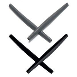 Mryok 2 Pair Replacement Earsocks for Oakley Whisker/Square Whisker/Juliet/Big Square Wire/A Wire Sunglass - Gray & Black