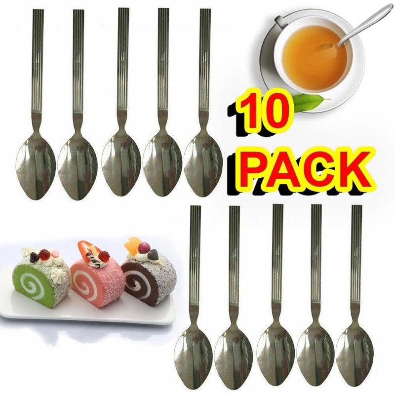 Buystarget 10pcs Teaspoons Set Stainless Steel Tea Spoons Food Grade