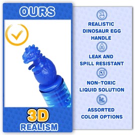 Dinosaur Egg Party Favors, 32Pcs Mini Bubble Wands Bulk with Gift Box, 3D Dino Birthday Decorations, Safari Goody Bag Stuffer, Pinata Filler Supplies, Kids Classroom Prizes, Toddler Toys for Boy Girl