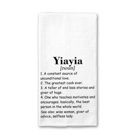 Yiayia Kitchen Towels - Yiayia Noun Definition Towels - Dish Towel - Kitchen Towel Gift For Her - Gifts Yiayia Birthday- Christmas- Mothers Day - Kitchen Soft And Absorbent Kitchen Tea Towel