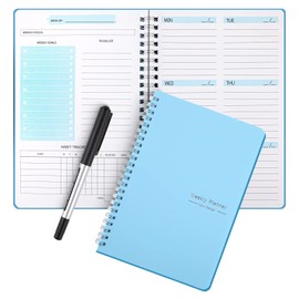 Weekly Planner Undated, To Do List Notebook, A5 Daily Planner ith Weekly Goals, Habit Tracker, for College Work ADHD (Blue)