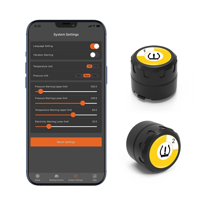 WISTEK - Sistema de monitoreo de presión de neumáticos Bluetooth