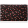 [Wamonoya] [Indenya] Business Card Holder, Black Deerskin x Red Lacquer