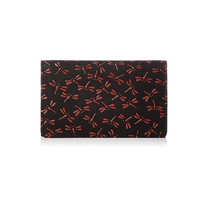 [Wamonoya] [Indenya] Business Card Holder, Black Deerskin x Red Lacquer