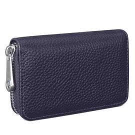 High Capacity Genuine Leather RFID Card Case, Wallet, Coin Purse, Can Store Many Cards, Unisex, Magnetic Skimming Prevention, High Quality Zipper, Available in Many Colors
