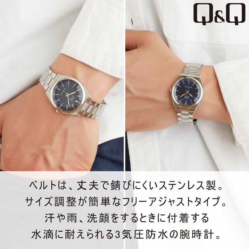 Citizen Q&Q QB78 Analog Wristwatch, Waterproof, Metal Band, and Others,