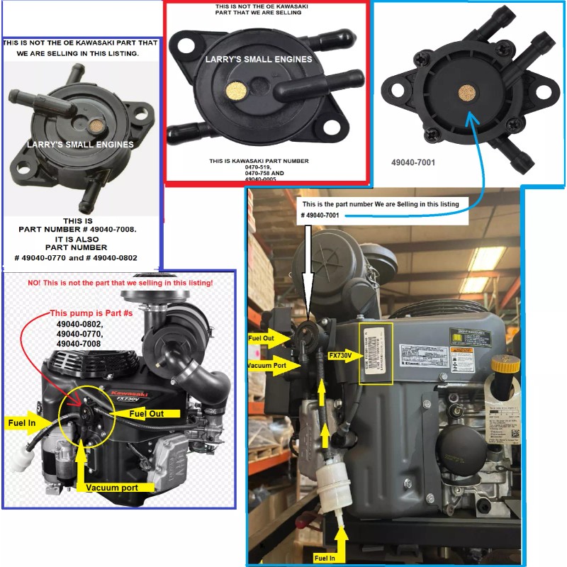 Kawasaki FUEL PUMP FH661V, FH770D, FD731V, FX730V, FX751V, FX801V, FX850V,