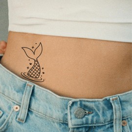 Meerjungfrau Tattoo – Temporalis® | Temporäres Tattoo, vegan und wasserfest – EU-zertifizierte Kosmetik – Hält 1 bis 2 Wochen [Meerjungfrauenschwanz]