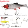 Pack of 2 stinger hooks with leader system, screw in