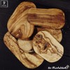 Olive wood chopping board with natural edge, 30cm