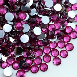 Jmassyang 10000 Pieces 2mm Resin Flatback Rhinestone Round Bling Glitter Rhinestones for Nail Art Mugs Tumblers Bottles Crafts Decoration Clothes Shoes Shirts Caps Decoration(A24 Dark Rose Red)