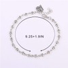 Sakytal Boho Flower Ankle Bracelets Silver Heart Hanging Anklets Beach