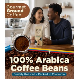 Colombian Ground Coffee Medium Dark Roast Low Acid Smooth Bold Rich Taste With Chocolate Sweet Notes Arabica Single Origin High Altitude Fresh Roasted Premium Espresso Gift Artisan Gourmet Flavor 12oz