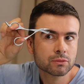 Scissors For Eyebrows | Reusable Eyebrow Epilator,Stainless Steel Makeup Accessories, Portable Shaping Tool for Men, Women