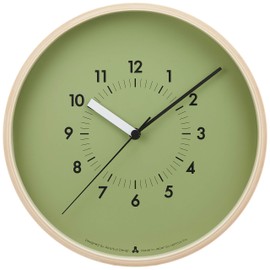 Remnos AWA13-06 GN Lemnos Wall Clock, Analog, General Quartz Watch, Natural Wood, SOSO Green,