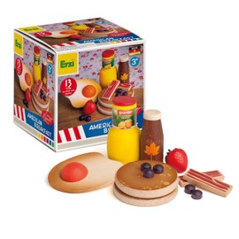 Erzi 28150 Assorted American Breakfast Wooden Shop Items for Children Role Play